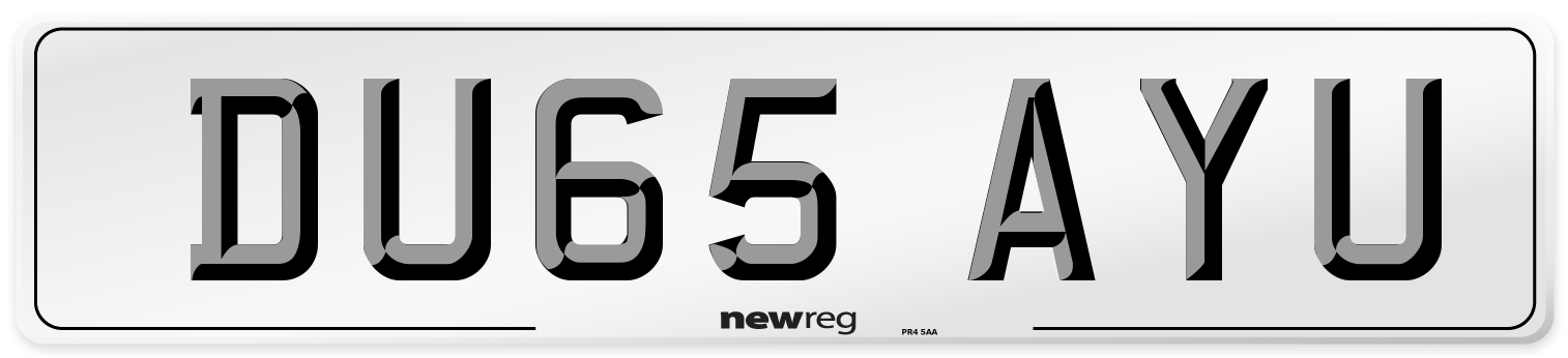 DU65 AYU Number Plate from New Reg
